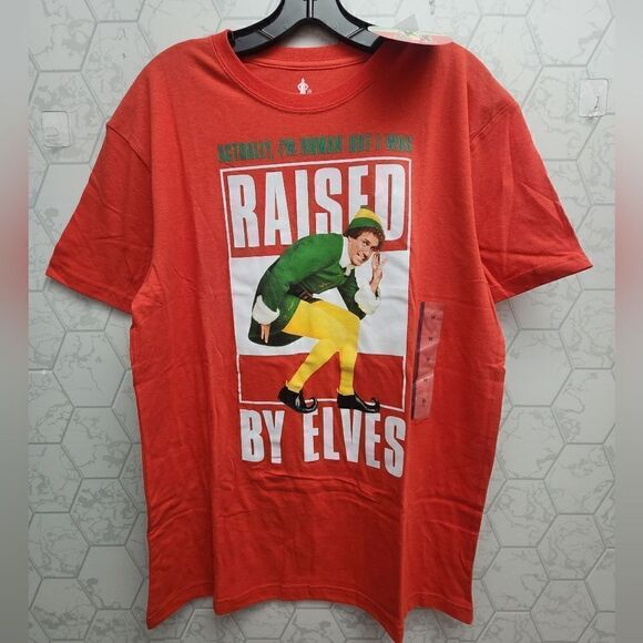 Nwt Raised by Elves Will Ferrell Buddy Elf T Shirt NWT, Sizes M, L, XL - Picture 1 of 5